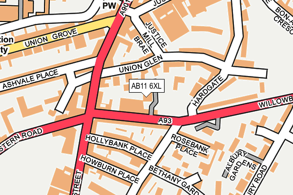 AB11 6XL map - OS OpenMap – Local (Ordnance Survey)