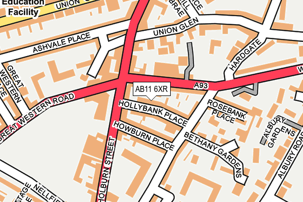 AB11 6XR map - OS OpenMap – Local (Ordnance Survey)