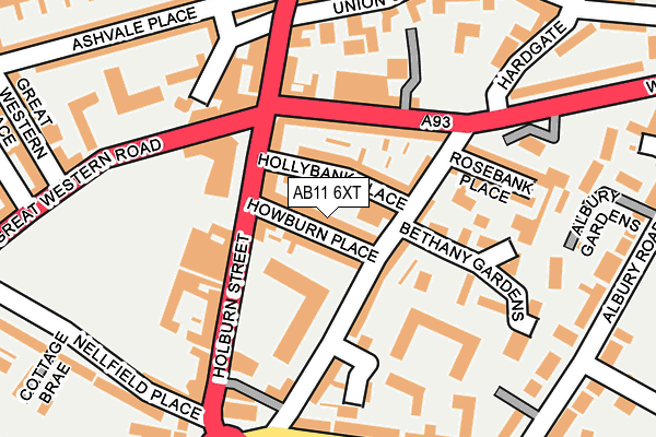 AB11 6XT map - OS OpenMap – Local (Ordnance Survey)
