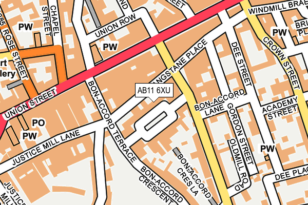 AB11 6XU map - OS OpenMap – Local (Ordnance Survey)
