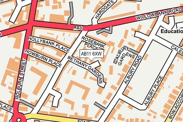 AB11 6XW map - OS OpenMap – Local (Ordnance Survey)