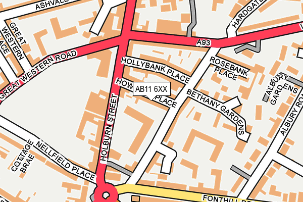 AB11 6XX map - OS OpenMap – Local (Ordnance Survey)