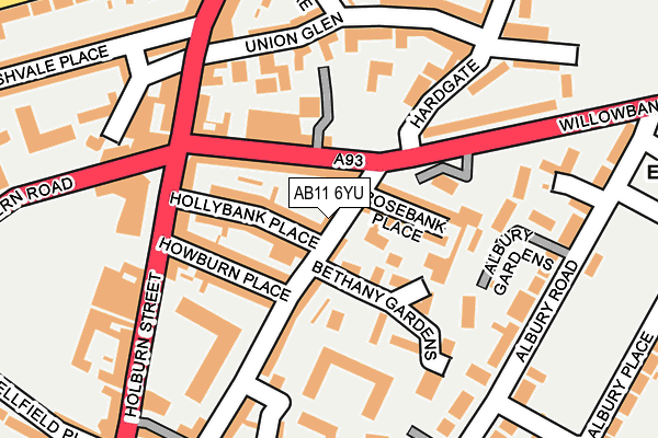 AB11 6YU map - OS OpenMap – Local (Ordnance Survey)