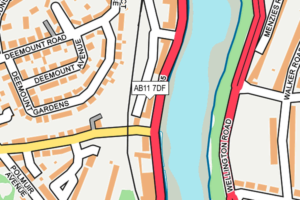 AB11 7DF map - OS OpenMap – Local (Ordnance Survey)