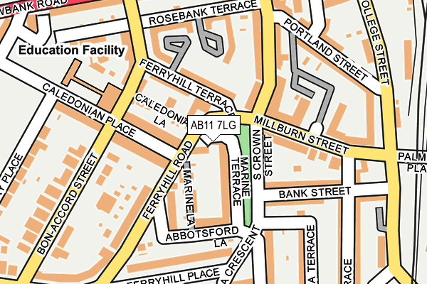 AB11 7LG map - OS OpenMap – Local (Ordnance Survey)