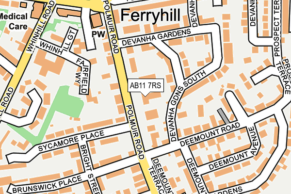 AB11 7RS map - OS OpenMap – Local (Ordnance Survey)