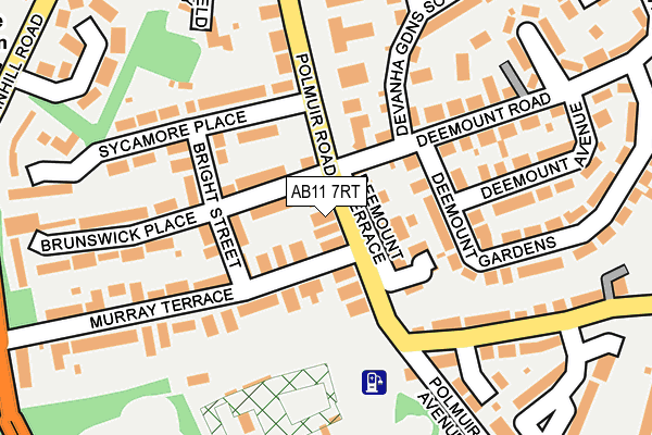 AB11 7RT map - OS OpenMap – Local (Ordnance Survey)