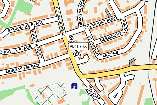 AB11 7RX map - OS OpenMap – Local (Ordnance Survey)