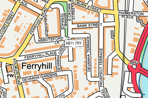 AB11 7RY map - OS OpenMap – Local (Ordnance Survey)