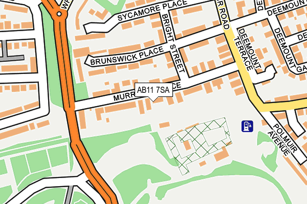 AB11 7SA map - OS OpenMap – Local (Ordnance Survey)