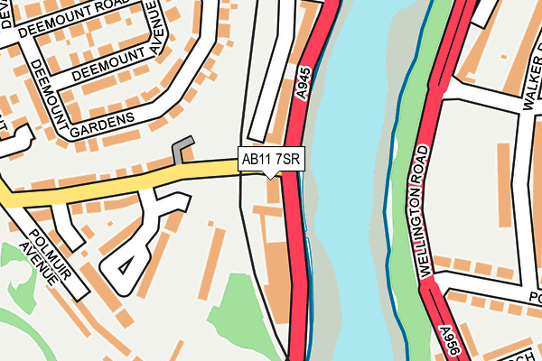 AB11 7SR map - OS OpenMap – Local (Ordnance Survey)