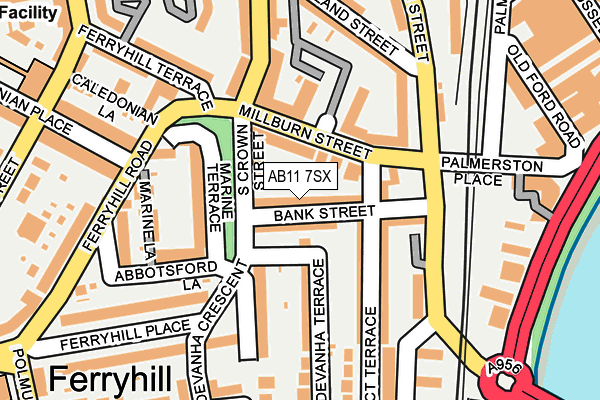 AB11 7SX map - OS OpenMap – Local (Ordnance Survey)