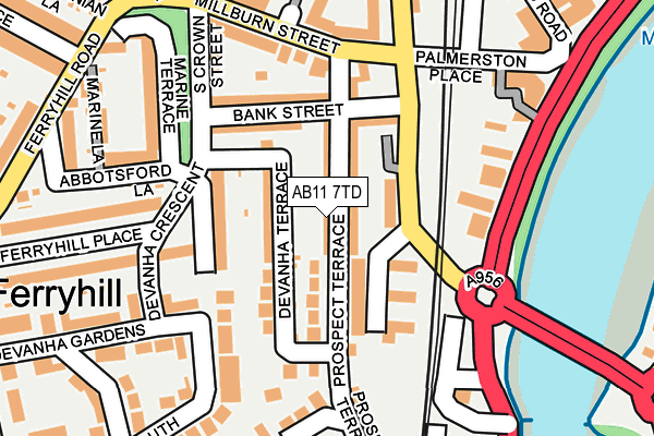 AB11 7TD map - OS OpenMap – Local (Ordnance Survey)