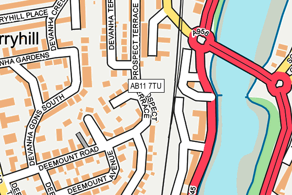 AB11 7TU map - OS OpenMap – Local (Ordnance Survey)