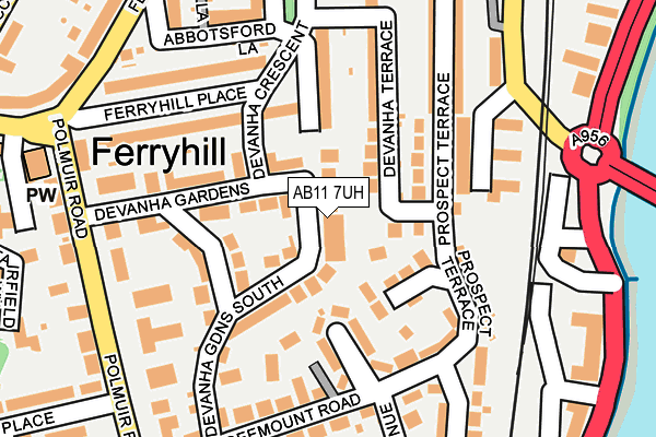 AB11 7UH map - OS OpenMap – Local (Ordnance Survey)