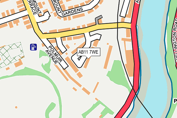 AB11 7WE map - OS OpenMap – Local (Ordnance Survey)