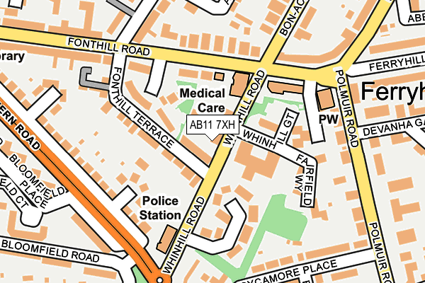 AB11 7XH map - OS OpenMap – Local (Ordnance Survey)