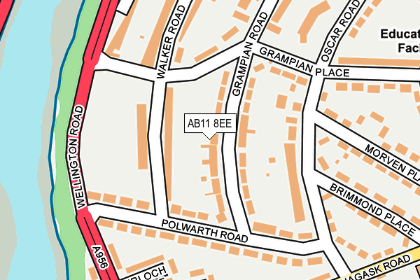 AB11 8EE map - OS OpenMap – Local (Ordnance Survey)