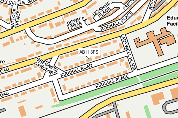 AB11 8FS map - OS OpenMap – Local (Ordnance Survey)