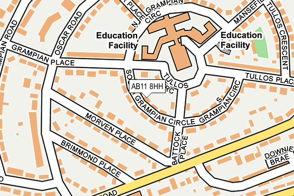 AB11 8HH map - OS OpenMap – Local (Ordnance Survey)