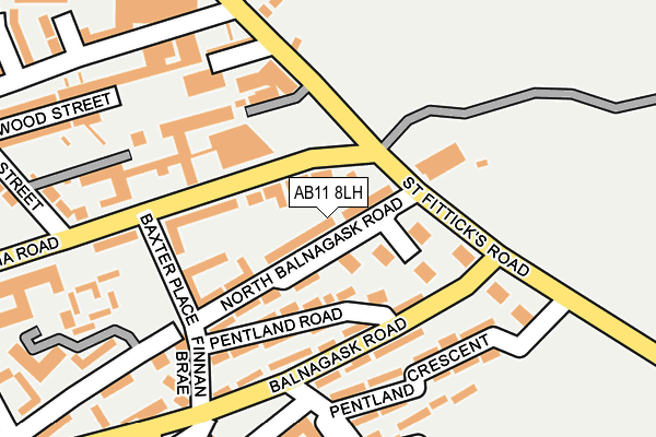 AB11 8LH map - OS OpenMap – Local (Ordnance Survey)