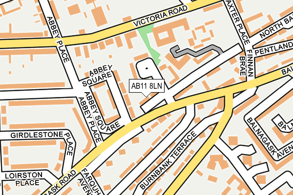 AB11 8LN map - OS OpenMap – Local (Ordnance Survey)