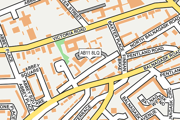 AB11 8LQ map - OS OpenMap – Local (Ordnance Survey)