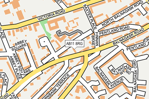 AB11 8RG map - OS OpenMap – Local (Ordnance Survey)
