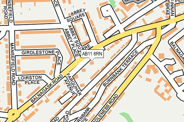 AB11 8RN map - OS OpenMap – Local (Ordnance Survey)