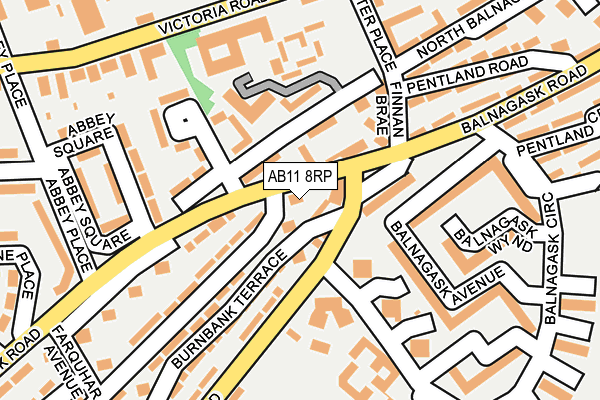AB11 8RP map - OS OpenMap – Local (Ordnance Survey)