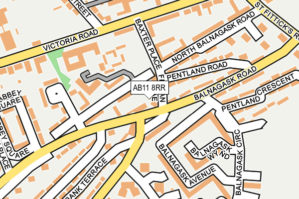 AB11 8RR map - OS OpenMap – Local (Ordnance Survey)