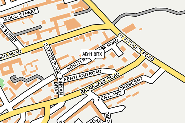 AB11 8RX map - OS OpenMap – Local (Ordnance Survey)