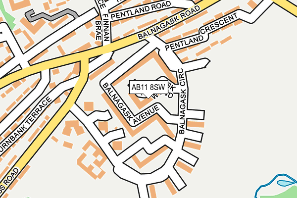 AB11 8SW map - OS OpenMap – Local (Ordnance Survey)