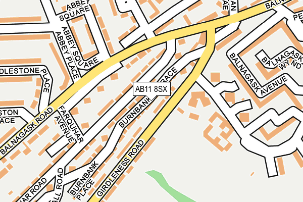 AB11 8SX map - OS OpenMap – Local (Ordnance Survey)