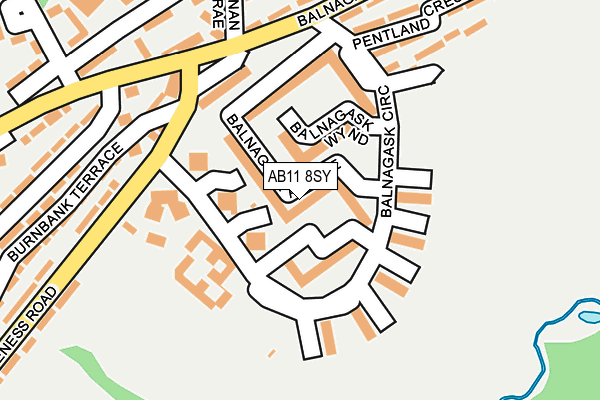 AB11 8SY map - OS OpenMap – Local (Ordnance Survey)