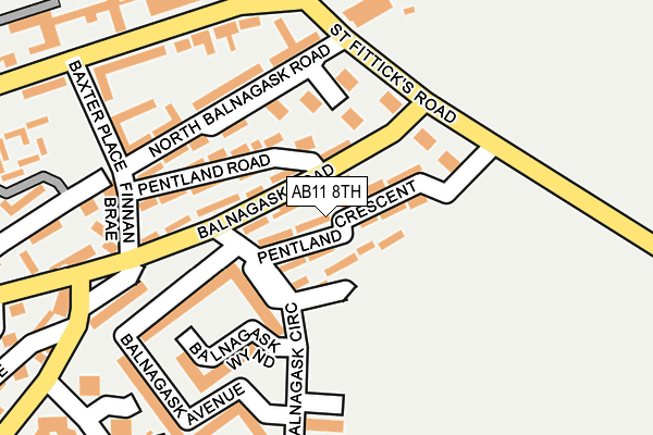 AB11 8TH map - OS OpenMap – Local (Ordnance Survey)