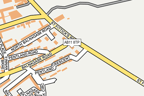 AB11 8TP map - OS OpenMap – Local (Ordnance Survey)