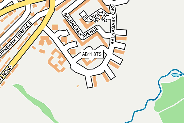 AB11 8TS map - OS OpenMap – Local (Ordnance Survey)