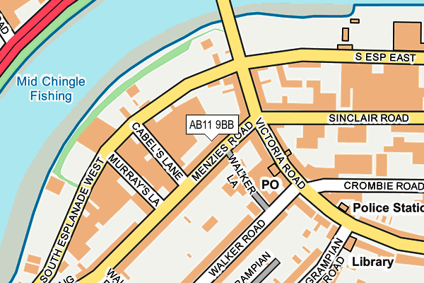 AB11 9BB map - OS OpenMap – Local (Ordnance Survey)