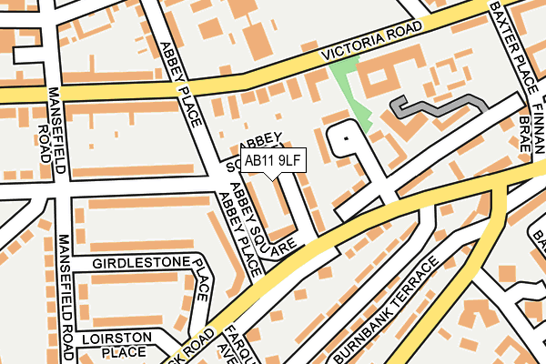 AB11 9LF map - OS OpenMap – Local (Ordnance Survey)