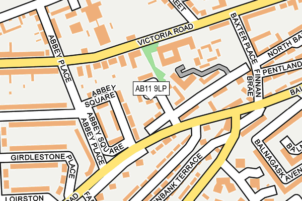 AB11 9LP map - OS OpenMap – Local (Ordnance Survey)