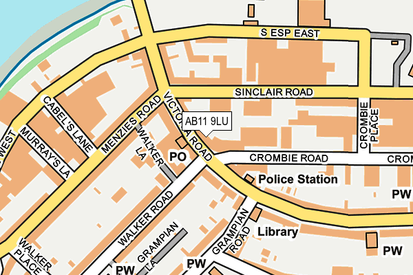 AB11 9LU map - OS OpenMap – Local (Ordnance Survey)