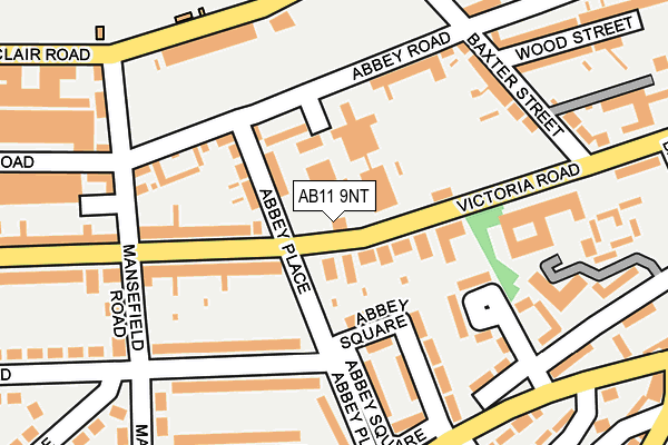 AB11 9NT map - OS OpenMap – Local (Ordnance Survey)