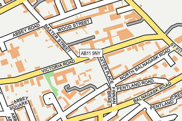 AB11 9NY map - OS OpenMap – Local (Ordnance Survey)