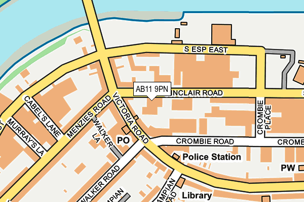 AB11 9PN map - OS OpenMap – Local (Ordnance Survey)