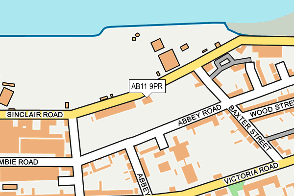 AB11 9PR map - OS OpenMap – Local (Ordnance Survey)
