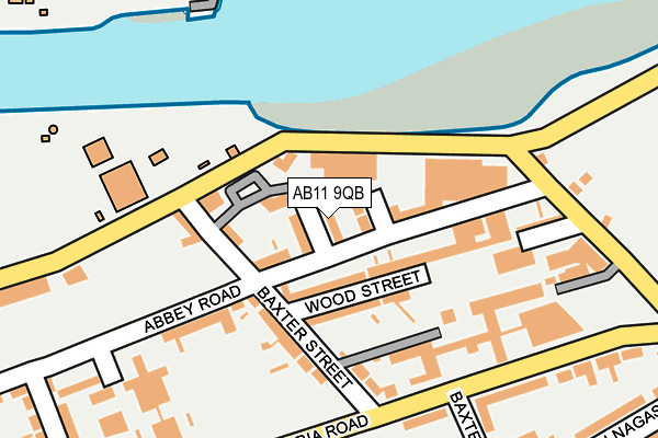 AB11 9QB map - OS OpenMap – Local (Ordnance Survey)