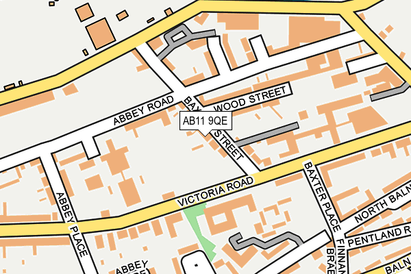 AB11 9QE map - OS OpenMap – Local (Ordnance Survey)