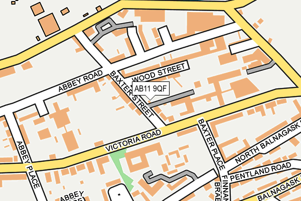 AB11 9QF map - OS OpenMap – Local (Ordnance Survey)