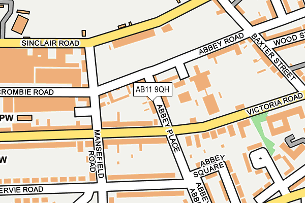 AB11 9QH map - OS OpenMap – Local (Ordnance Survey)